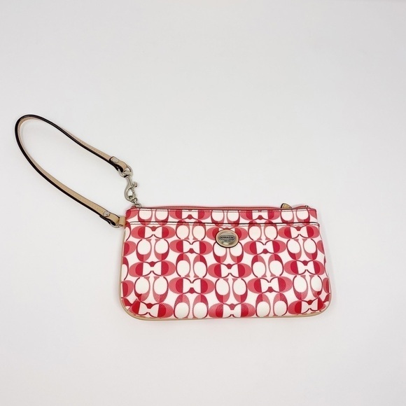 Coach Wristlet Go Go Peyton Dream Signature C Print Pink - Picture 1 of 13